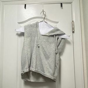 Cropped sleeveless hoodie